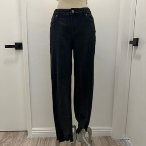JOE FRESH Black Mid Rise Denim Jean Size 28 color black Zipper fly